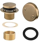 Champagne Bronze Tip-Toe Tub Trim Set with Two-Hole Overflow Faceplate and No Plumber’s Gasket, R...