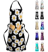 Sosolong Adjustable Waterproof Apron Bib Apron with 2 Pockets Cooking Kitchen Aprons for Women Me...