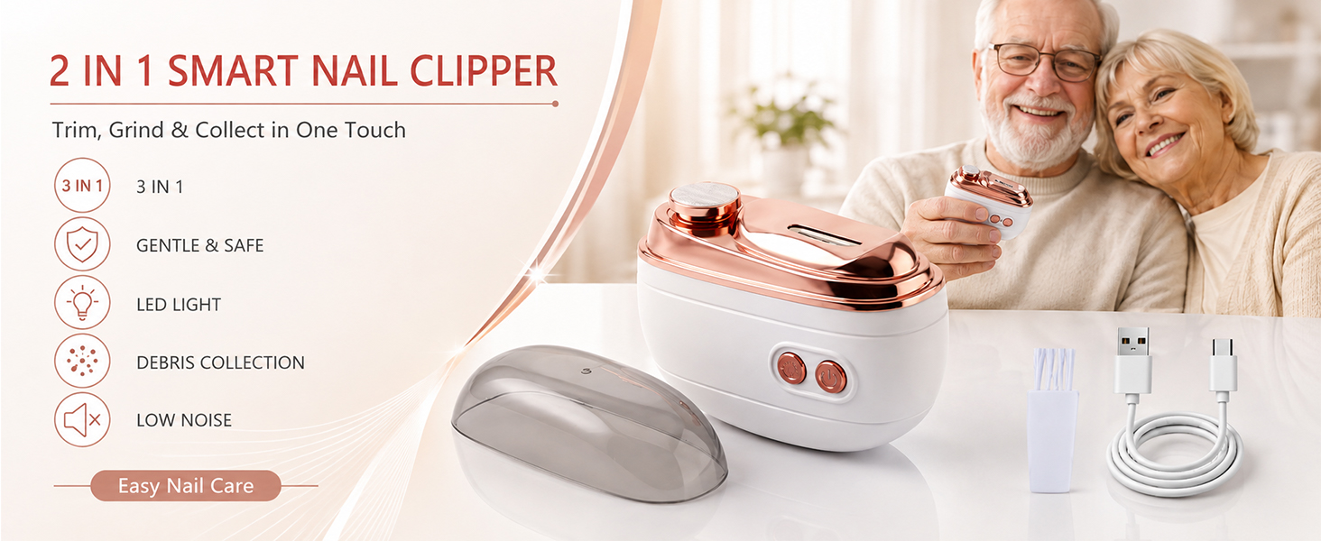 2-in-1 Smart Electric Nail Clipper & Polisher