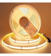 JOYLIT 24V COB LED Strip Lights Warm White 439lm/ft Bright 16.4ft, UL Premium CRI 95+ 480LEDs/M H...