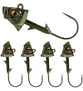 Reaction Tackle Tungsten Swimbait Jig Head/Weighted Hooks for Saltwater and Freshwater/Realistic ...