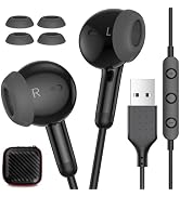 USB Headphone 7.5FT Long Cord Computer Headset PC Wired Earbuds Lightweight | In-Ear Noise Isolat...