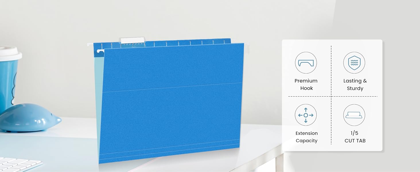 colorful hanging file folders