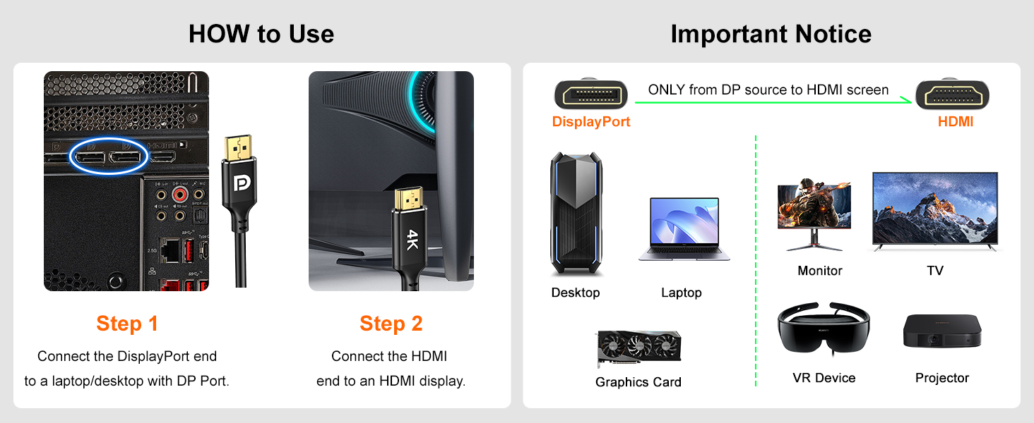 dp to hdmi cable