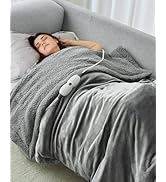 Heated Weighted Blanket, Sherpa Fleece Electric Throw Blanket 15 lbs for Adult, Fast Heating, Wei...