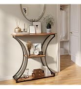HavenlyYouth Narrow Console Table for Entryway, Industrial 3-Tier Sofa Table Behind Couch, 29.5" ...