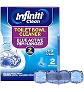 Infiniti Clean Toilet Bowl Cleaner Blue Active Rim Hanger – Ocean Scent, 2 × 1.8 OZ (50g), Lasts ...