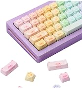Akko PBT Keycaps Set, Colorful Cats Keycap Mao Profile 142-Key Keycaps for Mechanical Keyboards