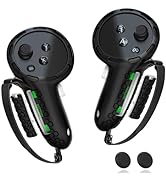 Controller Grips for Meta Quest 3 Controllers Straps Knuckle Hand Strap Adjustable with Battery D...