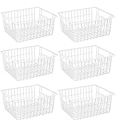 iPEGTOP Freezer Baskets Storage Bins Organizer, Set of 6 Refrigerator Farmhouse Wire Storage Bask...