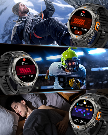 Military Smart Watches for Men 3ATM Waterproof (Built-in GPS) with Call/LED Flashlight