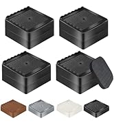 Furniture Risers Bed Risers Heavy Duty 1 inch, 2 inch, 3 inch, 4 inch, L Shaped Adjustable Bed Li...