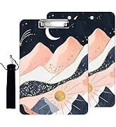 Plastic A4 Clipboard and Flannel Pen Bag Combination, Low Profile Metal Clip, Decorative, Office,...