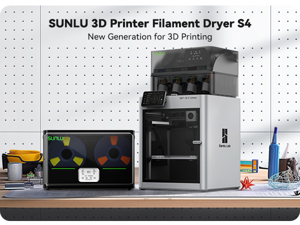 SUNLU Official Filament Dryer S4, 4 Spools Capacity, Efficient Heating to 70?