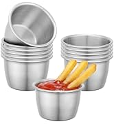 Offiper 304(18/8) Stainless Steel Dipping Cups, 2oz (60ml) Set of 12 Mini Metal Sauce Ramekins, R...