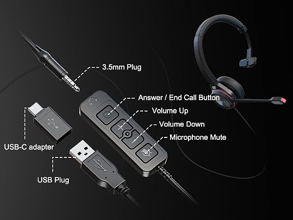 wired headset with microphone