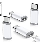 Lightning to USB C Adapter 4 Pack - Fast Charging & Data Transfer USB Type C to Lightning Charger...