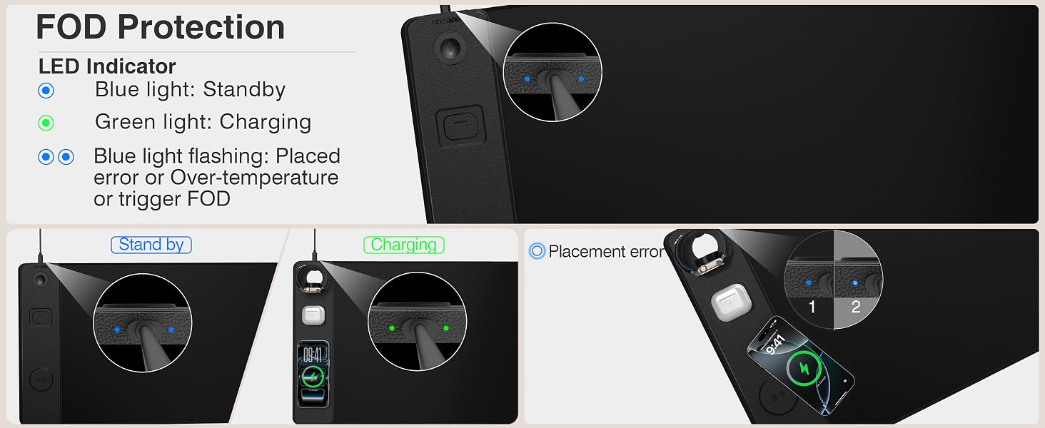 magnetic wireless charging mouse pad
