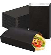 EUSOAR Disposable Foil Sandwich Bags, 200pcs 4.7"x8.6"x1.6" Black Hamburger Wrappers Bags, Alumin...