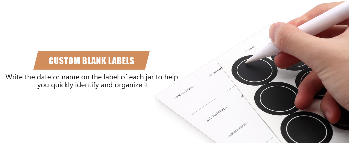 glass spice jars with labels