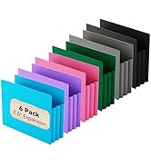 NORDUN Plastic 3.5" Expanding File Pockets Extra Capacity,6 Pack Poly File Pockets Letter Size, H...