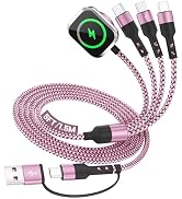 Travel Essentials, 3 USB C Multi Charging Cable with iWatch Charger for Car | Chargers for Multip...
