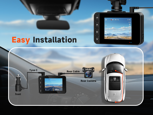 dual dash camera easy installation