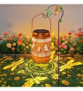Solar Lanterns Outdoor Waterproof Dragonfly Garden Decor, Gifts for Women Mom Grandma Birthday, H...