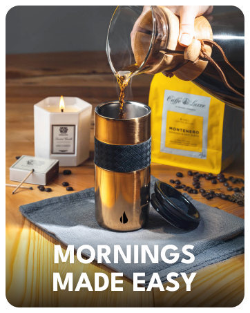 Elemental Artisan insulated coffee mug keeping coffee hot for home, office, and everyday mornings.
