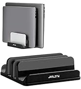 JARLINK 4-in-1 Adjustable Vertical Laptop Stand Holder, Aluminum Dual Slots Laptop Rack for Desk,...