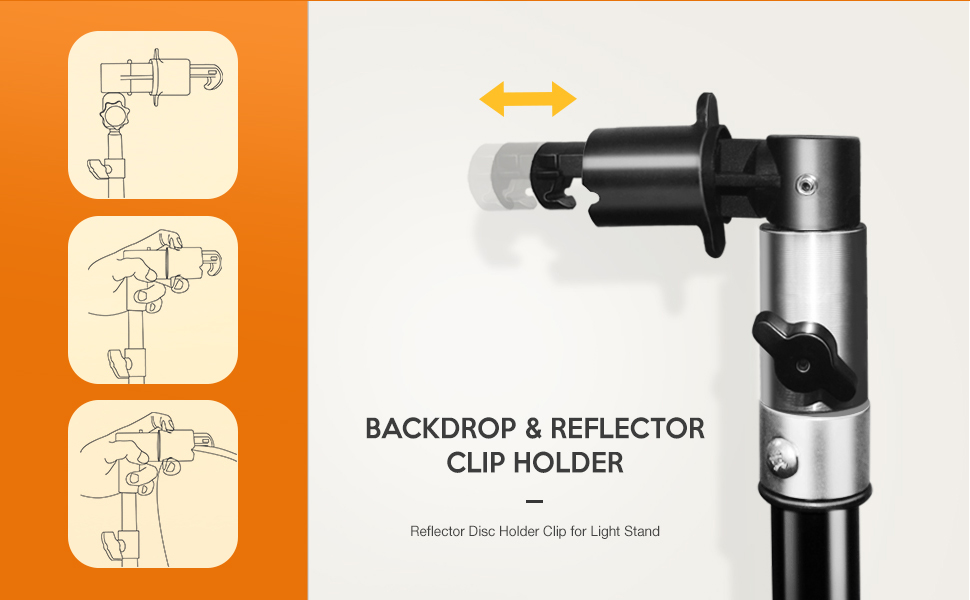 clips for reflector and backdrop