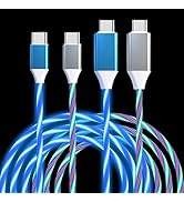 2 Pack Light up USB C to USB C Cable Fast Charging Cable LED Type C Charger Cord for iPhone 16 15...