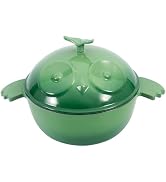 Flavehc Owl Shaped Dutch Oven Pot with Lid 3 qt Cast Iron Dutch Oven for Bread Baking Enameled Ca...