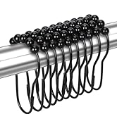 12PCS Shower Curtain Hooks Rings for Bathroom, Stainless Steel Rust Resistant Shower Curtain Ring...