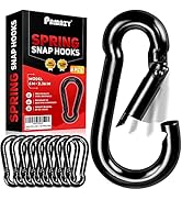PAMAZY 8Pcs 2.36In Spring Snap Hooks, Carabiner Clip, Heavy Duty Rope Connector, Quick Link Carab...
