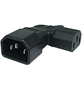 Cerrxian Left Angle IEC 320 C14 3 Pin Male to C13 Female PDU PSU UPS Power Extension Adapter Rece...