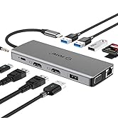 USB C Hub, TOTU 13-in-1 Type C Hub with Ethernet, 4K USB C to 2 HDMI, VGA, 2 USB 3.0, 2 USB 2.0, ...