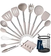 HOTEC Heat Resistant Silicone Kitchen Utensils, Cooking Utensil Set, Spatula Set, BPA Free, Kitch...