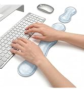 Luvzuni Wrist Rest for Keyboard and Mouse, Ergonomic Mouse Hand Rest Set, Cute Glitter Cloud Keyb...