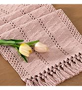 Socomi Boho Table Runner Valentine's Day Farmhouse Rustic Dining Kitchen Centerpiece Decor Small ...
