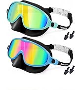 Vvinca Swim Goggles with Nose Cover, 2 Pack Wide View Diving Mask Anti-Fog UV No Leak Toddlers Sw...