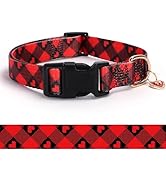 Love Pattern Dog Collar with Buckle Adjustable Safety Nylon Collars for Small Medium Large Dogs, ...