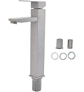 Bathroom Sink Faucet Set, Stainless Steel Single Handle Tall Bathroom Hot Cold Mixer Tap Kit Wash...