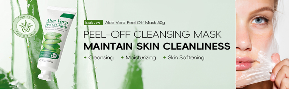 aloe vera peel off jelly face mask exfoliate hydro moisturize refresh pore cleanse oil control sooth