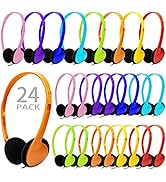 CN-Outlet Kids Headphones Bulk 24 Pack Multi Color for School Classroom Students Children Toddler...
