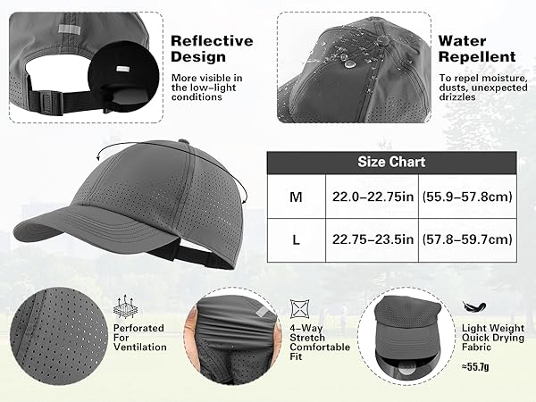 water repellent baseball cap for men women