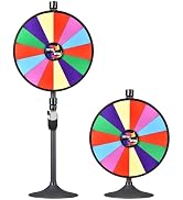 WinSpin 24 Inch Heavy Duty Prize Wheel Dual Use Adjustable Tabletop and Floor Stand Fortune Wheel...