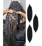 3 Packs Springy Afro Twist Hair with Crochet Hook, 16 Inch Pre-Separated Marley Crochet Braiding ...