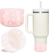 LUCKINEE 2 Pcs Glitter Silicone Boot Base Protector for Stanley Tumbler 20-40oz,and Compatible wi...