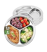 Offiper 9.4" SUS304 Round 3-Compartment Plates
